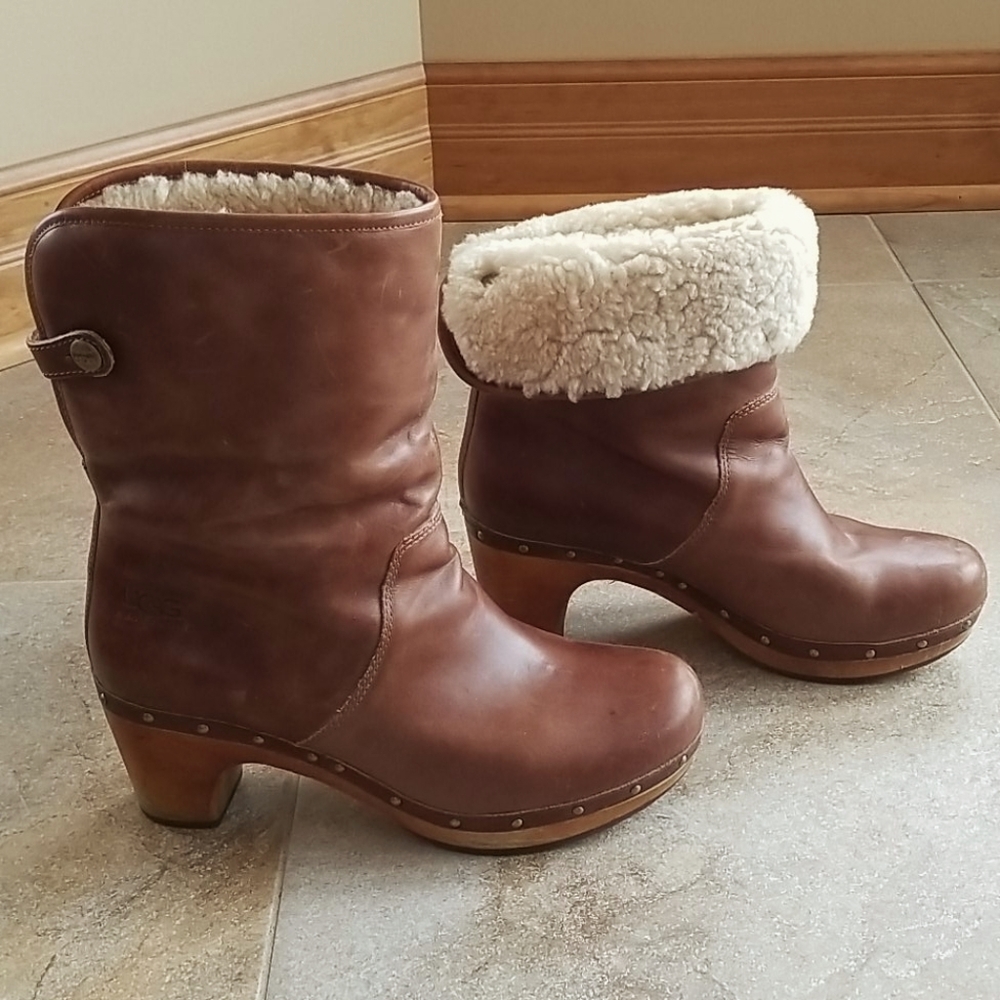 UGG Australia Leather Heel Boots